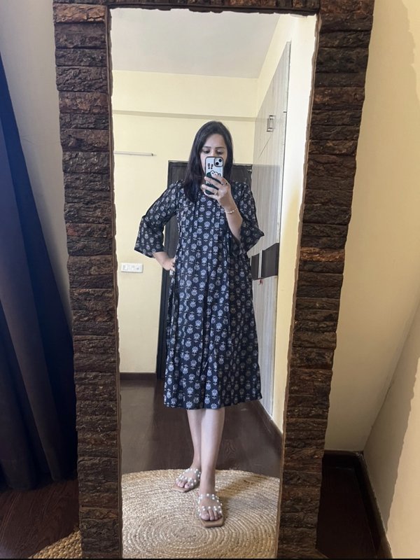 Indigo Buti Print Dress