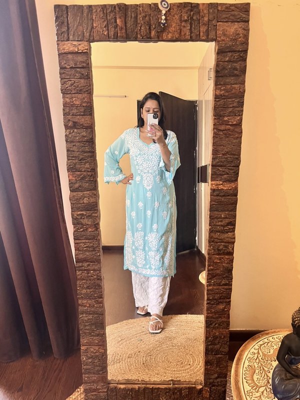 Sky Blue Chikankari Set